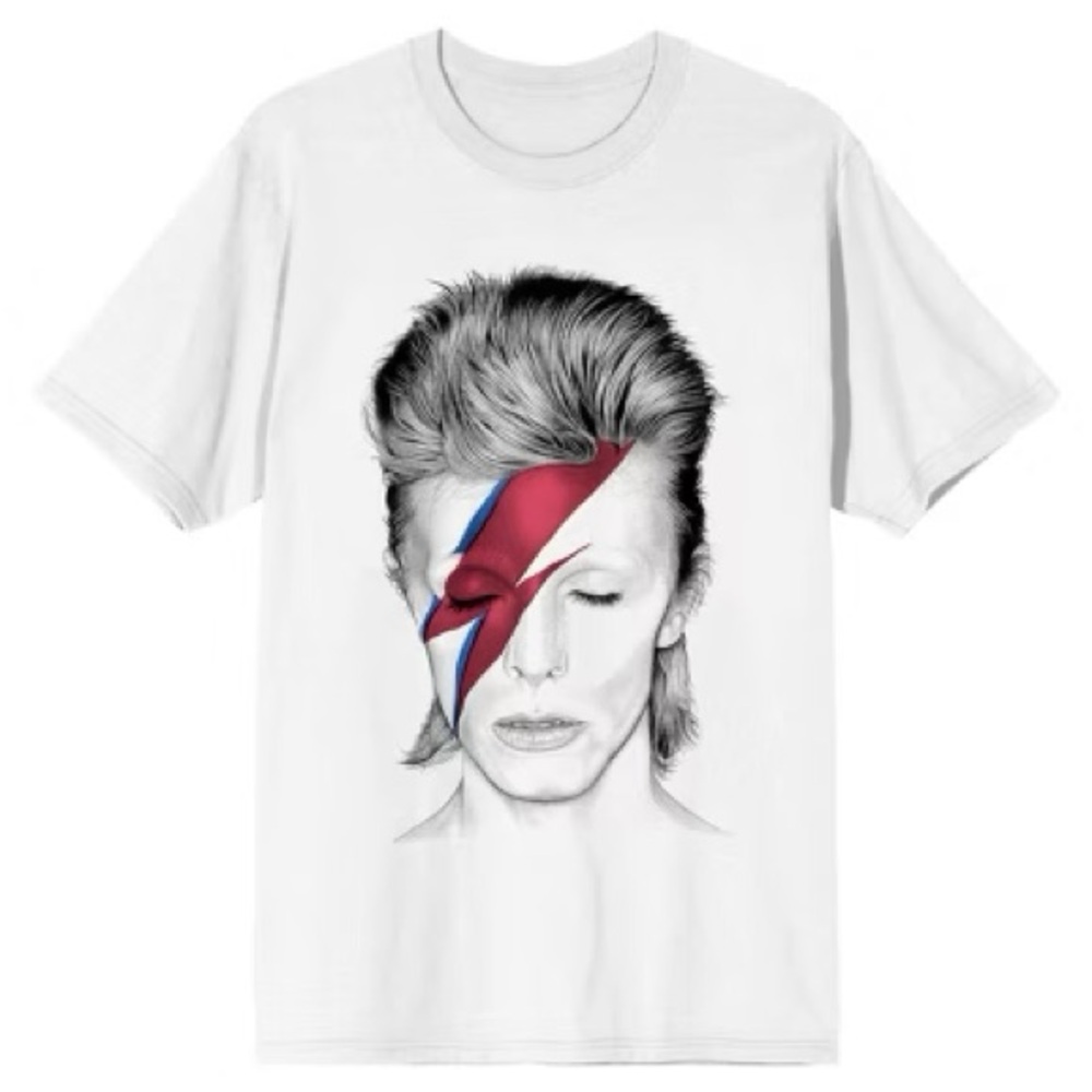 NEW David Bowie Aladdin Sane White T-shirt